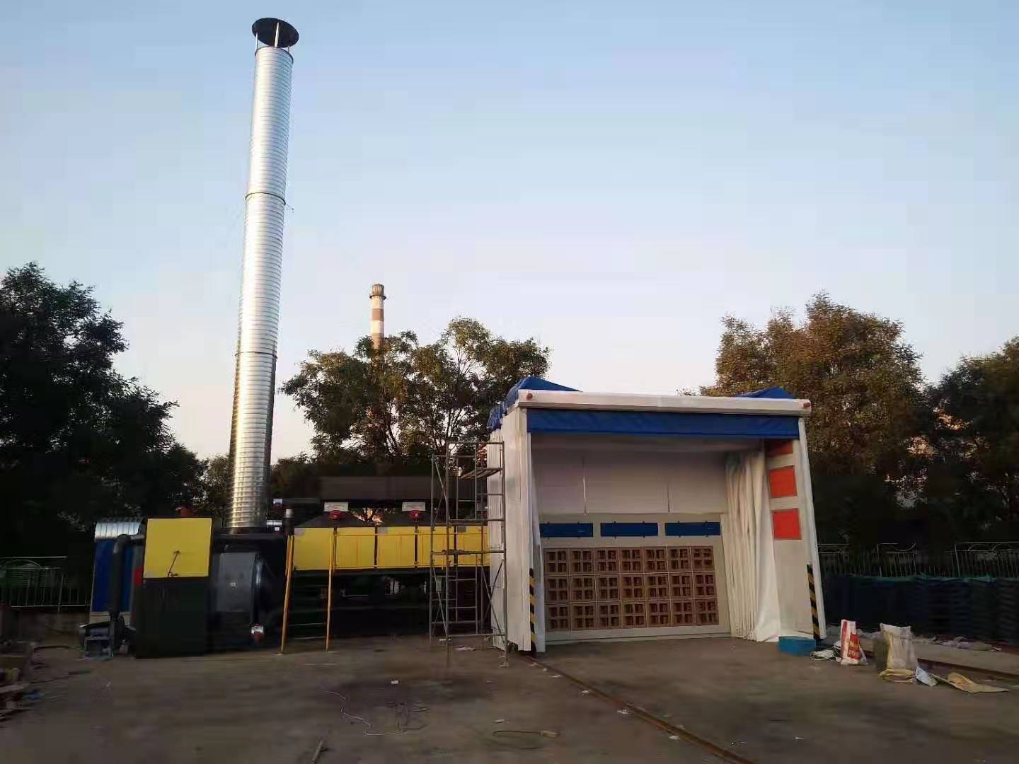 某(mǒu)某機(jī)械廠(chǎng)移動伸縮房+催化燃燒治理噴漆廢